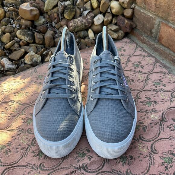 Superga 1.5 in Platform Canvas Sneaker Size 8.5 Gray Women's Shoes - Picture 2 of 11